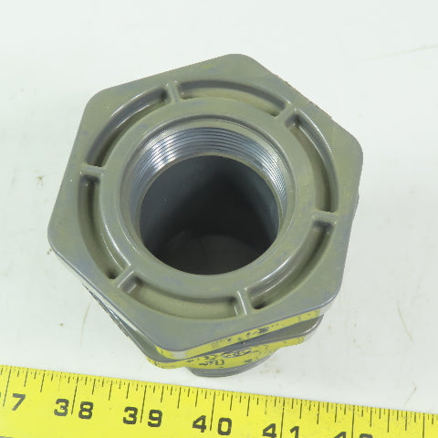 Hayward 1-1/2"-1-1/2" FPT Bulkhead tank Fitting Schedule 80 Gray PVC