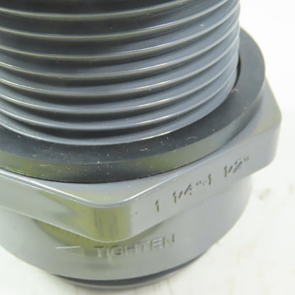Hayward 1-1/2"-1-1/2" FPT Bulkhead tank Fitting Schedule 80 Gray PVC
