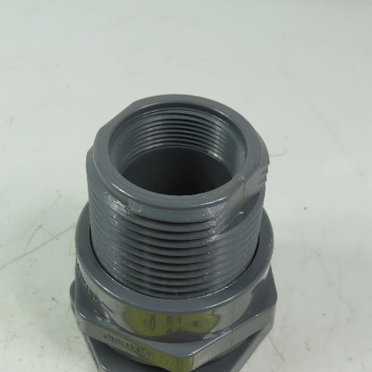 Hayward 1-1/2"-1-1/2" FPT Bulkhead tank Fitting Schedule 80 Gray PVC