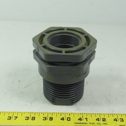 Hayward 1-1/2"-1-1/2" FPT Bulkhead tank Fitting Schedule 80 Gray PVC