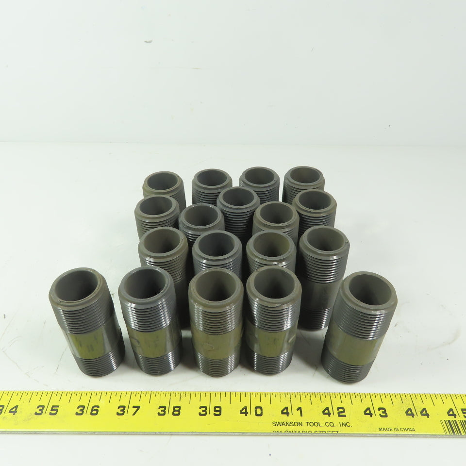 1" MPT x3" Pipe Nipple Schedule 80 Gray PVC Lot of 19