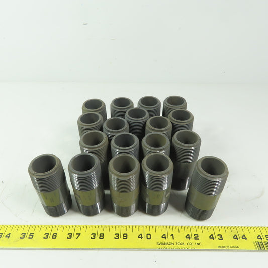 1" MPT x3" Pipe Nipple Schedule 80 Gray PVC Lot of 19