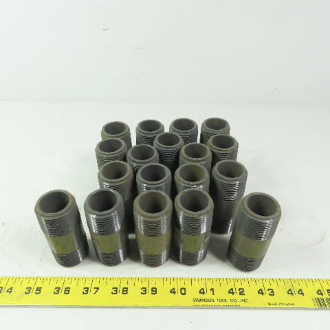 1" MPT x3" Pipe Nipple Schedule 80 Gray PVC Lot of 19
