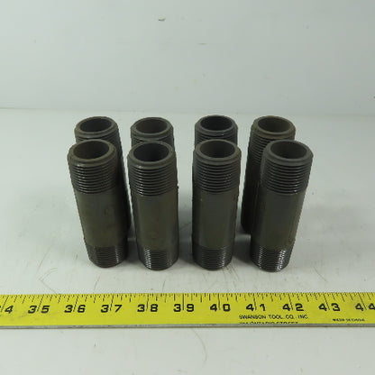 1" MPT x4" Pipe Nipple Schedule 80 Gray PVC Lot of 8