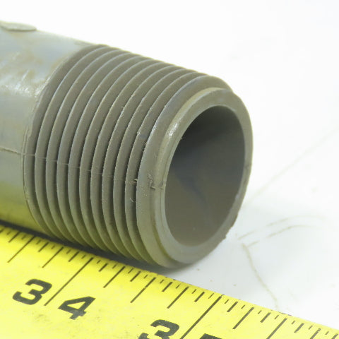 1" MPT x4" Pipe Nipple Schedule 80 Gray PVC Lot of 8