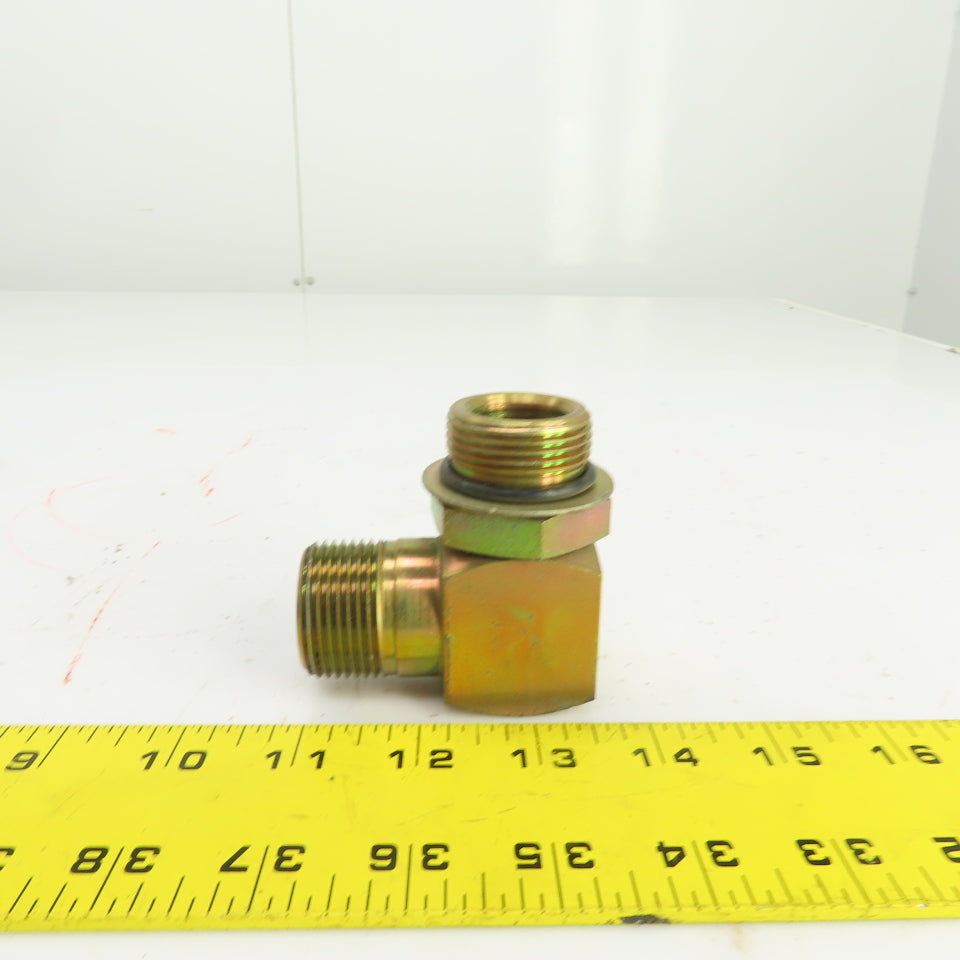 1" (-16) Male NPSM Flare Seat x 1" (-16) ORB Male 90° Hydraulic Elbow