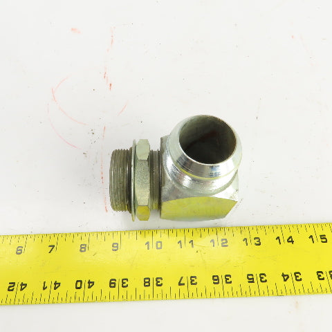 1-1/2" (-24) Male JIC Flare x 1-1/2" (-24) ORB Male 90° Hydraulic Elbow Fitting