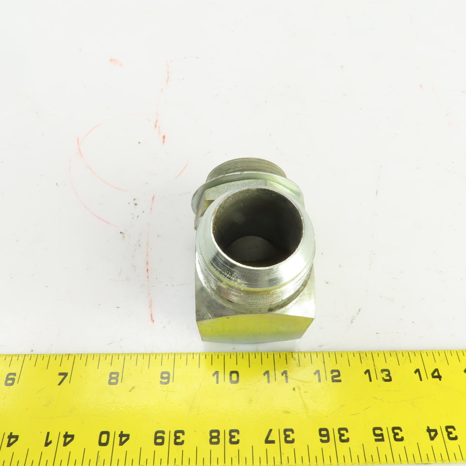 1-1/2" (-24) Male JIC Flare x 1-1/2" (-24) ORB Male 90° Hydraulic Elbow Fitting