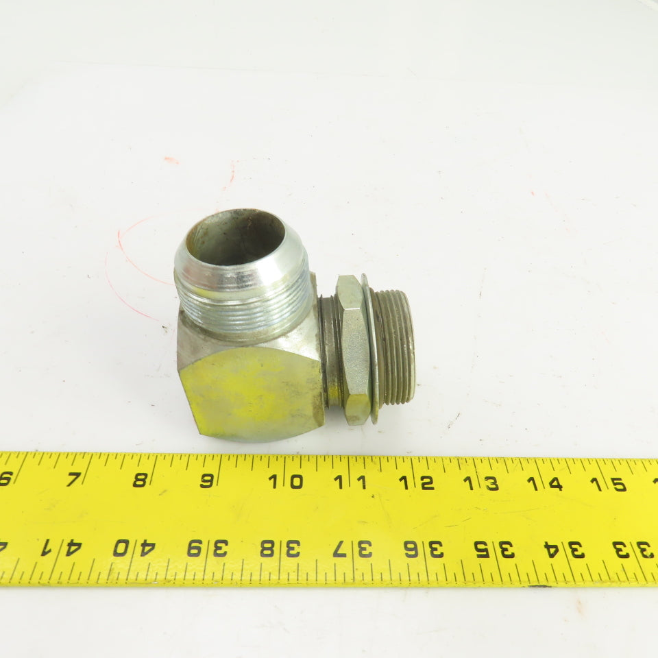 1-1/2" (-24) Male JIC Flare x 1-1/2" (-24) ORB Male 90° Hydraulic Elbow Fitting