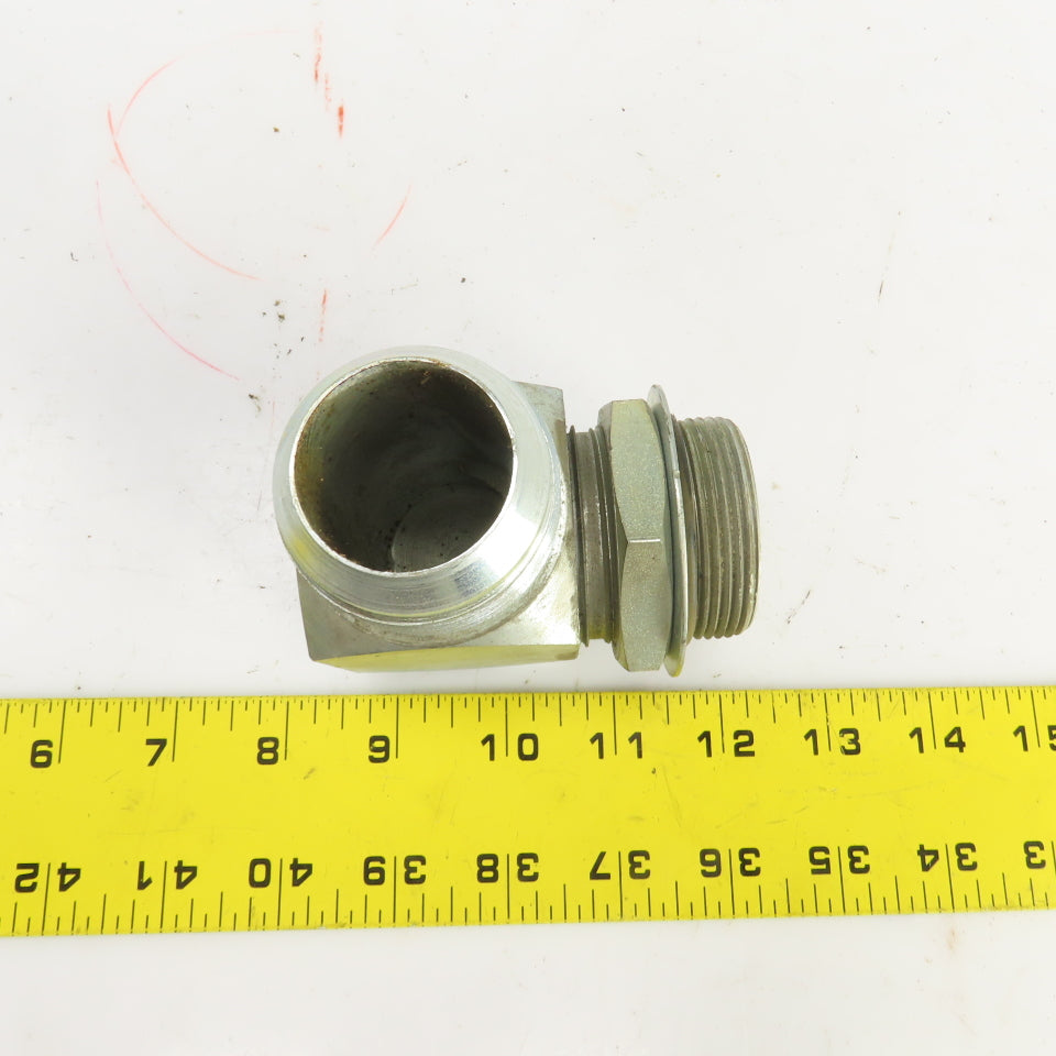 1-1/2" (-24) Male JIC Flare x 1-1/2" (-24) ORB Male 90° Hydraulic Elbow Fitting
