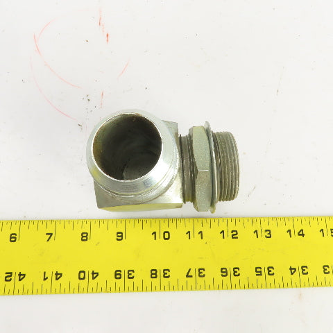 1-1/2" (-24) Male JIC Flare x 1-1/2" (-24) ORB Male 90° Hydraulic Elbow Fitting