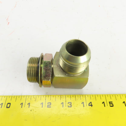 1" (-16) Male JIC Flare x 1" (-16) ORB Male 90° Hydraulic Elbow Fitting