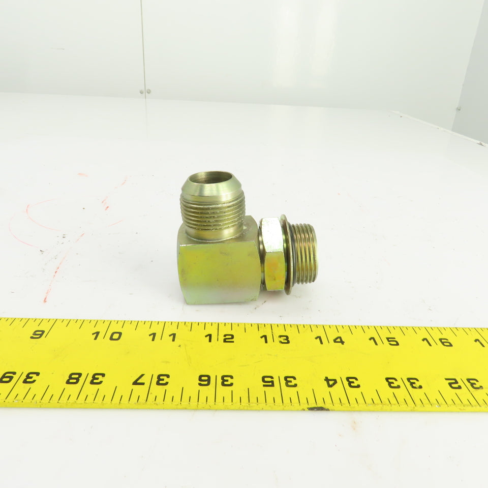 1" (-16) Male JIC Flare x 1" (-16) ORB Male 90° Hydraulic Elbow Fitting