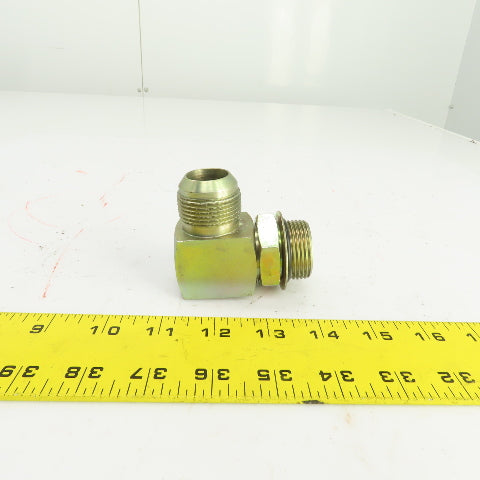 1" (-16) Male JIC Flare x 1" (-16) ORB Male 90° Hydraulic Elbow Fitting