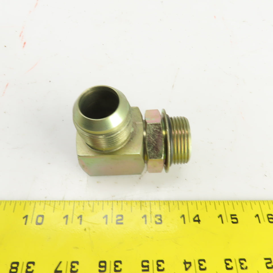 1" (-16) Male JIC Flare x 1" (-16) ORB Male 90° Hydraulic Elbow Fitting