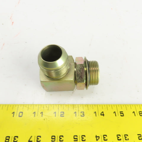 1" (-16) Male JIC Flare x 1" (-16) ORB Male 90° Hydraulic Elbow Fitting