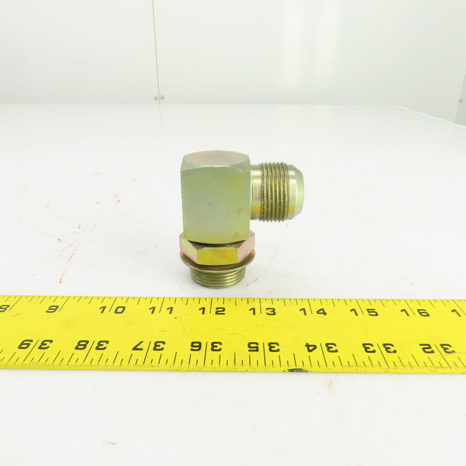 1" (-16) Male JIC Flare x 1" (-16) ORB Male 90° Hydraulic Elbow Fitting