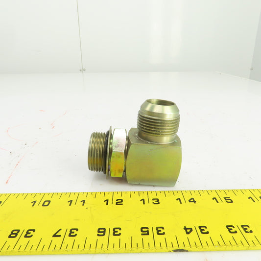 1" (-16) Male JIC Flare x 1" (-16) ORB Male 90° Hydraulic Elbow Fitting