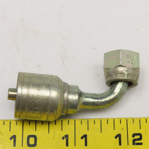 Aeroquip 1/4" (-4) JIC Female ORS x 1/4" (-4) Hose Crimp 90-? Elbow Fitting
