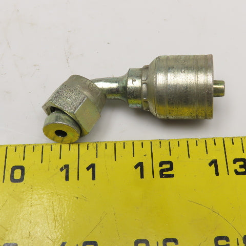 Aeroquip 1/4" (-4) JIC Female ORS x 1/4" (-4) Hose Crimp 90-? Elbow Fitting