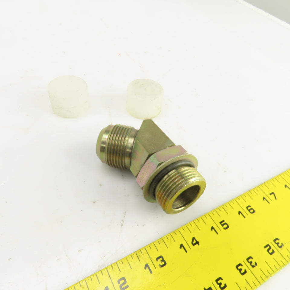 1" (-16) Male JIC Flare x 1" (-16) Male ORB Hydraulic 45° Elbow Fitting