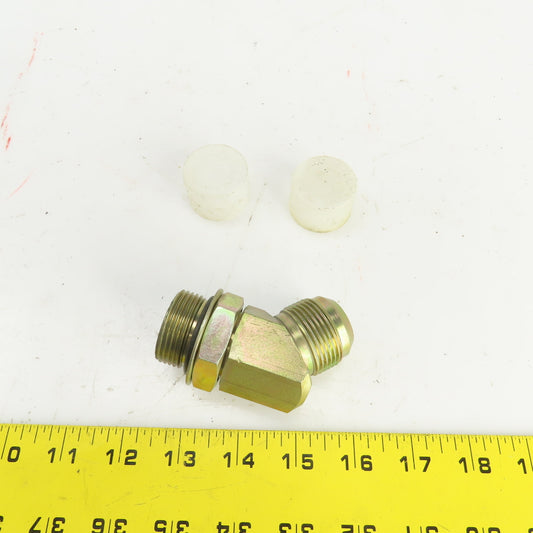 1" (-16) Male JIC Flare x 1" (-16) Male ORB Hydraulic 45° Elbow Fitting