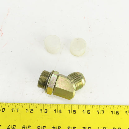 1" (-16) Male JIC Flare x 1" (-16) Male ORB Hydraulic 45° Elbow Fitting