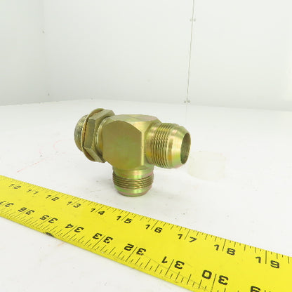 1-1/4" (-20) Male JIC Flare  x 1-1/4" (-20) ORB Hydraulic Bulk Head Run Tee