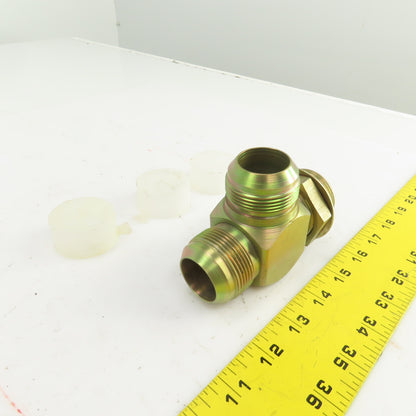 1-1/4" (-20) Male JIC Flare  x 1-1/4" (-20) ORB Hydraulic Bulk Head Run Tee
