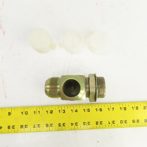 1-1/4" (-20) Male JIC Flare  x 1-1/4" (-20) ORB Hydraulic Bulk Head Run Tee