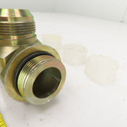 1-1/4" (-20) Male JIC Flare  x 1-1/4" (-20) ORB Hydraulic Bulk Head Run Tee