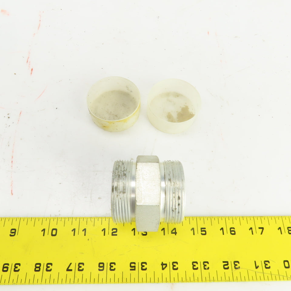 1-1/2" (-24) Male  x 1-1/2" Male Hydraulic O-Ring Flat Face Coupling