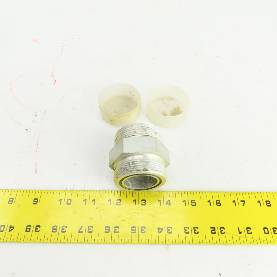 1-1/2" (-24) Male  x 1-1/2" Male Hydraulic O-Ring Flat Face Coupling