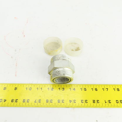 1-1/2" (-24) Male  x 1-1/2" Male Hydraulic O-Ring Flat Face Coupling