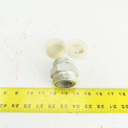1-1/2" (-24) Male  x 1-1/2" Male Hydraulic O-Ring Flat Face Coupling