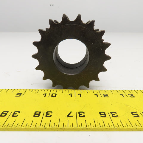 No. 40 Roller Chain Double Sprocket 35mm Smooth Bore 3" OD 18T