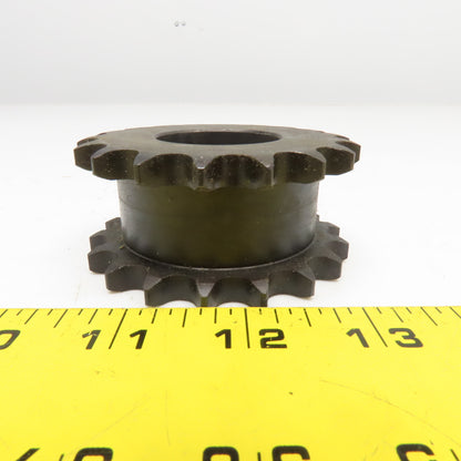 No. 40 Roller Chain Double Sprocket 35mm Smooth Bore 3" OD 18T