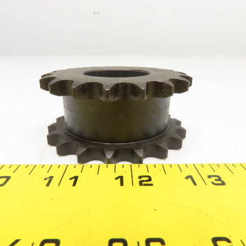 No. 40 Roller Chain Double Sprocket 35mm Smooth Bore 3" OD 18T