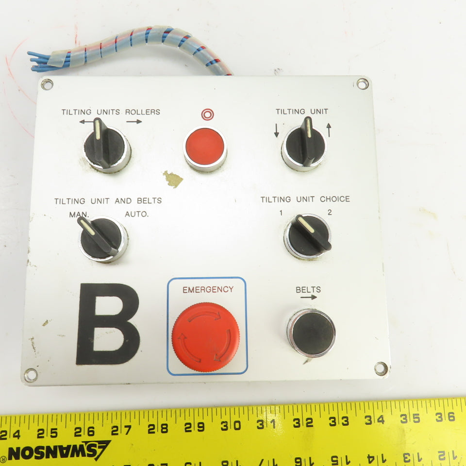 7-Position Industrial Operator Control Panel W/Switches & E-Stop 500V