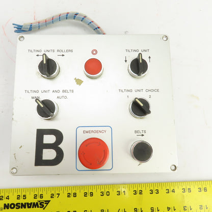 7-Position Industrial Operator Control Panel W/Switches & E-Stop 500V