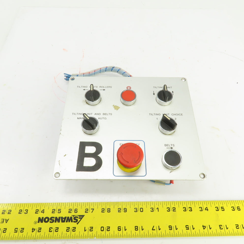 7-Position Industrial Operator Control Panel W/Switches & E-Stop 500V