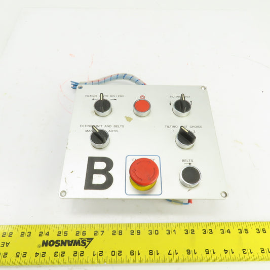 7-Position Industrial Operator Control Panel W/Switches & E-Stop 500V