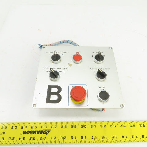 7-Position Industrial Operator Control Panel W/Switches & E-Stop 500V