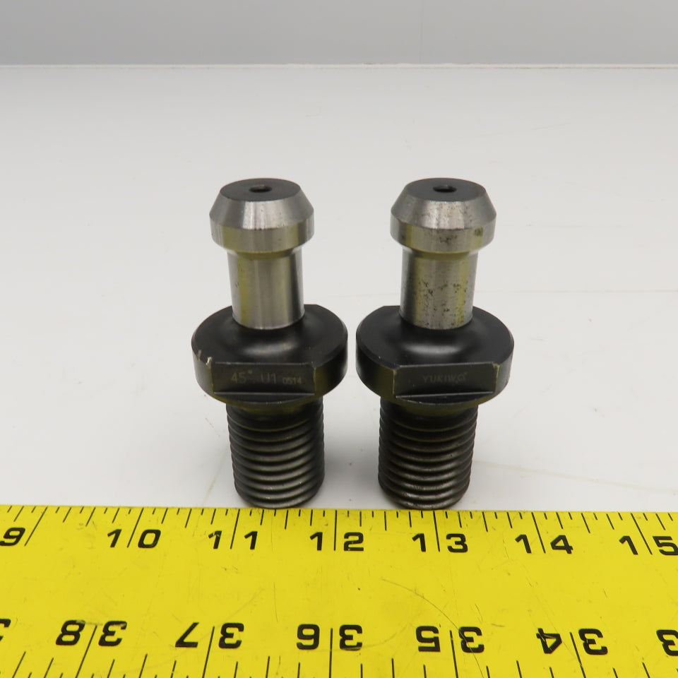 Yukiwa Cat 50 Tool Holder Retention Pull Knob Coolant Thru 45° Lot Of 2