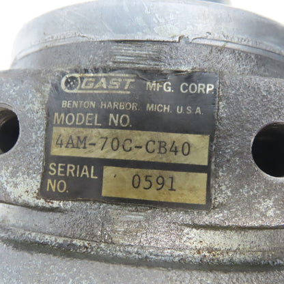 Gast 4AM-70C-CB40 Air Motor W/AG805 40:1 Ratio Gearbox Speed Reducer