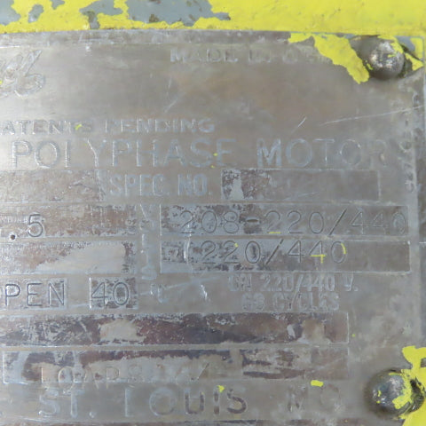 Century SC-256U-FC3-7BO 5Hp Electric Motor 256U Frame 208-220/440V 3Ph 860RPM