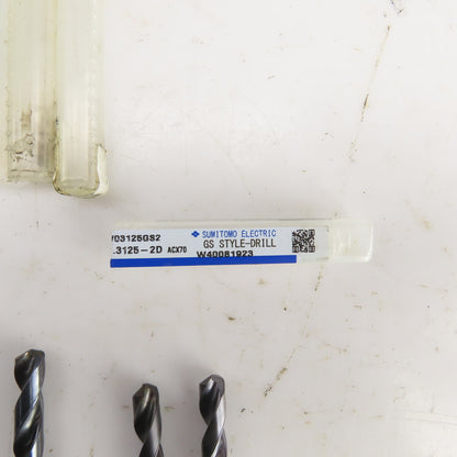 Sumitomo 03125GS2 5/16" Solid Carbide Drill Bit PVD DEX Coating Lot Of 4