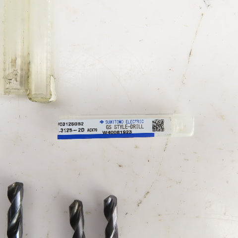 Sumitomo 03125GS2 5/16" Solid Carbide Drill Bit PVD DEX Coating Lot Of 4