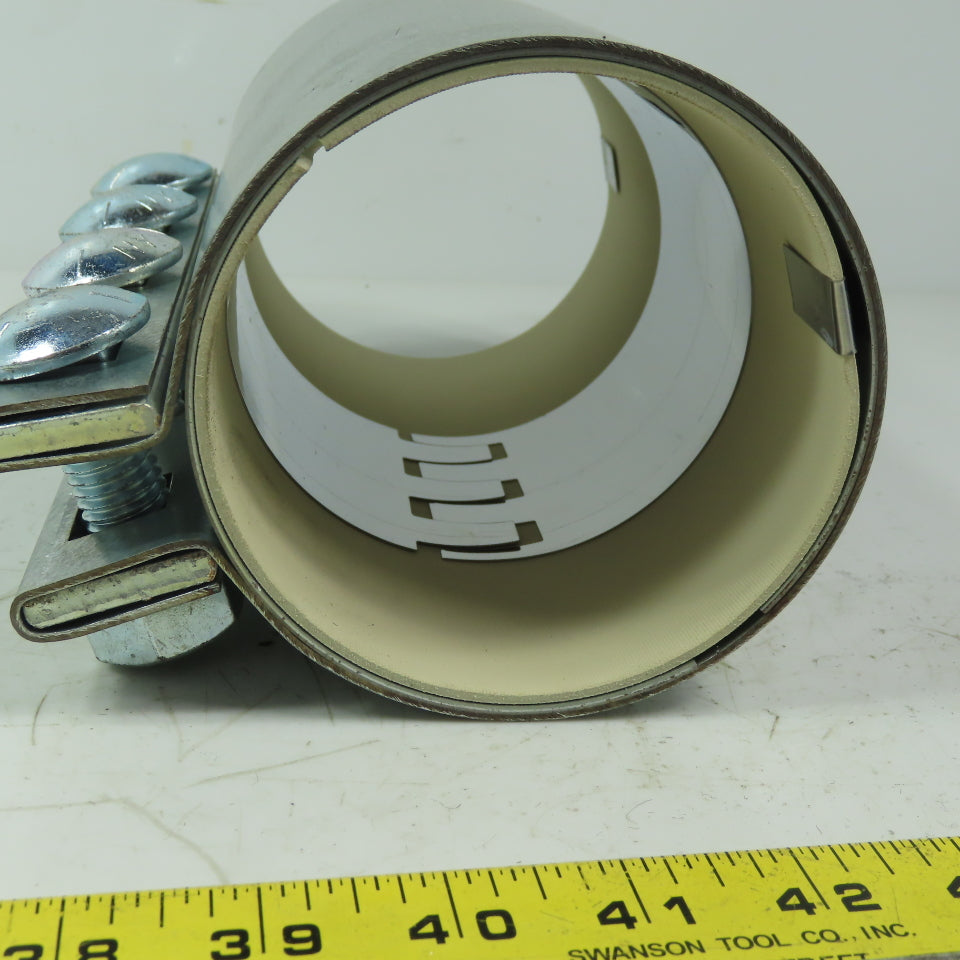 MetFlo 40004W11 4" Pneumatic Conveying Compression Coupling White Gasket