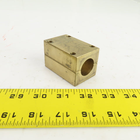 0.945" Diameter Single Shaft Bronze Mounting Block 2-1/2" OAL 1-5/8" Square